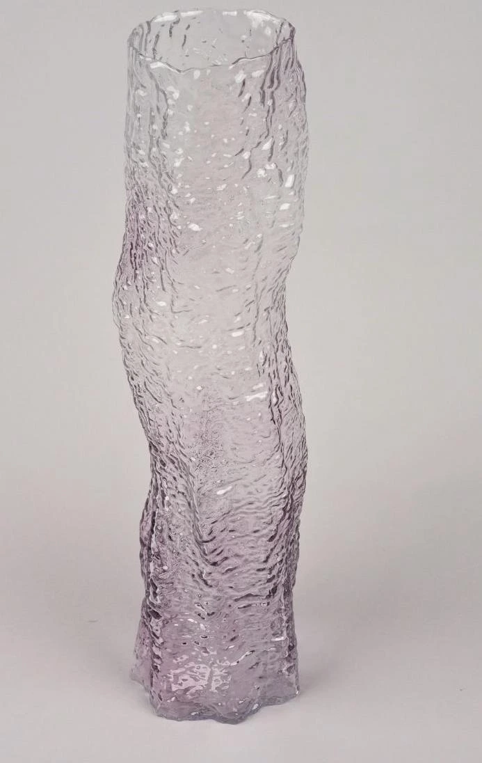 Iceberg Textured Wave Glass Vase Mid 50x10x13cm
